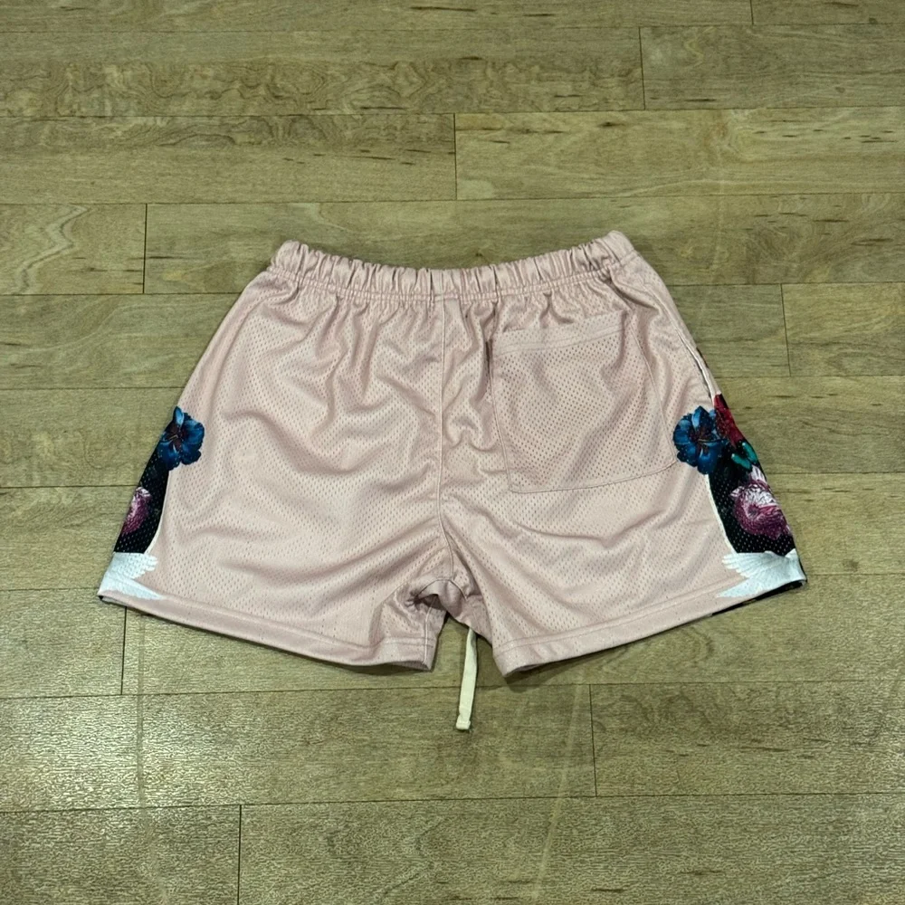 Civil Regime Mesh Shorts Floral Dove Graphic Size Medium - Picture 3 of 3